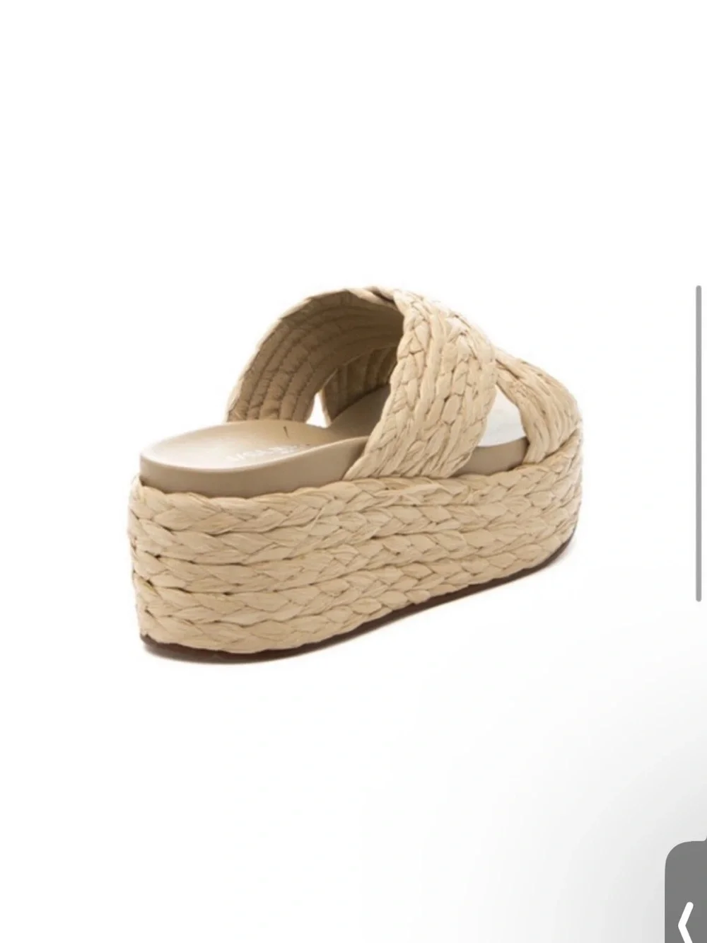 J Slides Quiver  Raffia neutral wedge platform slip on 6.5